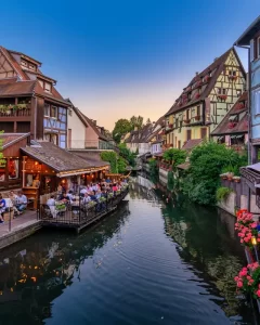 A café by the canal in Colmar